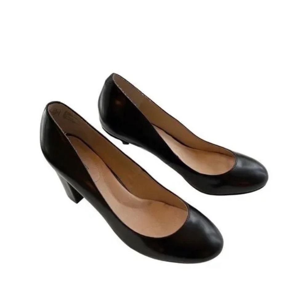 Block Heel Pump black Lands’ End shoes still in box